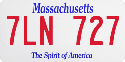 MA license plate 7LN727