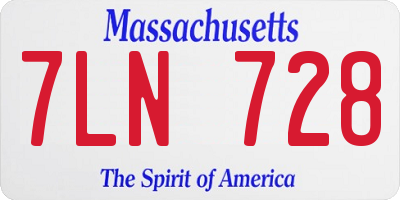 MA license plate 7LN728