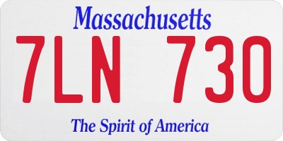 MA license plate 7LN730