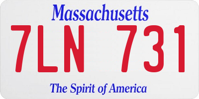 MA license plate 7LN731