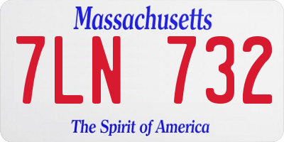 MA license plate 7LN732