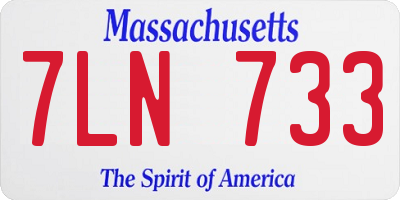 MA license plate 7LN733