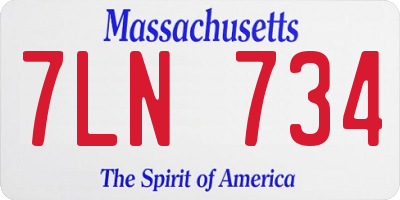 MA license plate 7LN734
