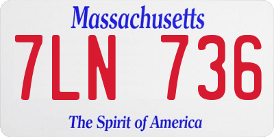 MA license plate 7LN736