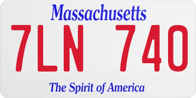 MA license plate 7LN740