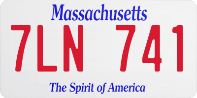 MA license plate 7LN741