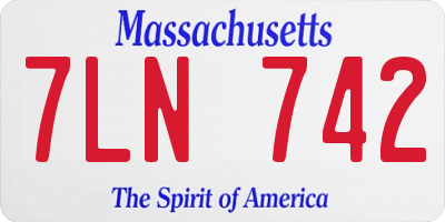 MA license plate 7LN742