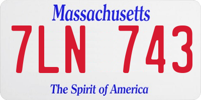MA license plate 7LN743