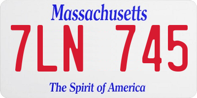 MA license plate 7LN745