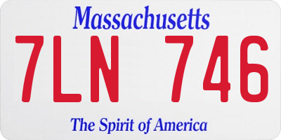 MA license plate 7LN746