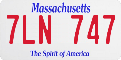 MA license plate 7LN747