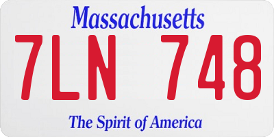 MA license plate 7LN748