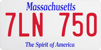 MA license plate 7LN750