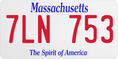 MA license plate 7LN753