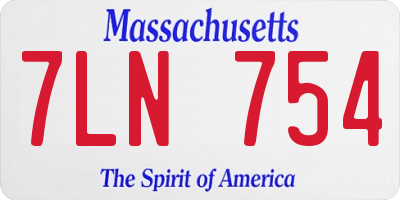 MA license plate 7LN754