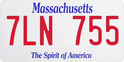 MA license plate 7LN755