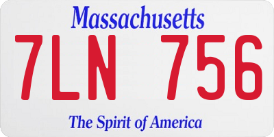 MA license plate 7LN756