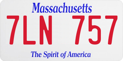 MA license plate 7LN757
