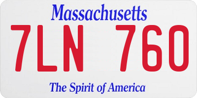 MA license plate 7LN760