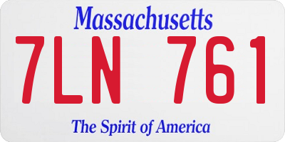 MA license plate 7LN761
