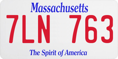 MA license plate 7LN763