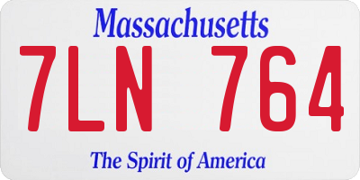 MA license plate 7LN764