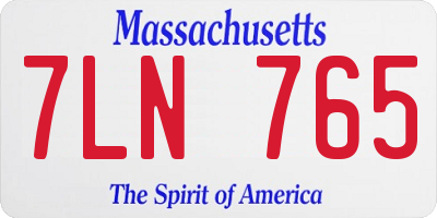MA license plate 7LN765