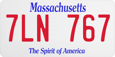 MA license plate 7LN767
