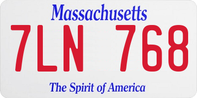 MA license plate 7LN768