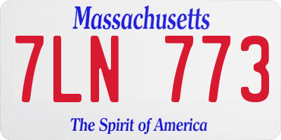 MA license plate 7LN773