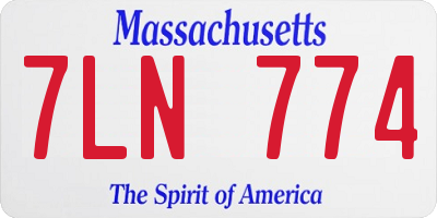 MA license plate 7LN774