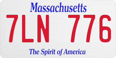 MA license plate 7LN776