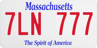 MA license plate 7LN777