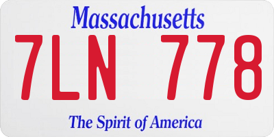 MA license plate 7LN778