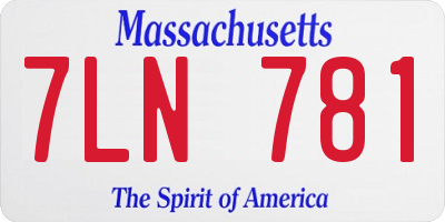 MA license plate 7LN781