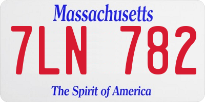 MA license plate 7LN782