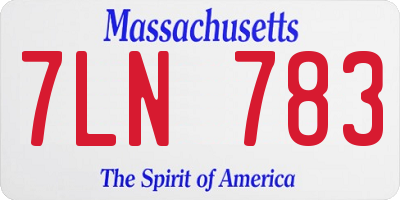 MA license plate 7LN783