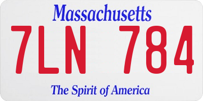 MA license plate 7LN784