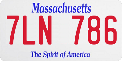 MA license plate 7LN786
