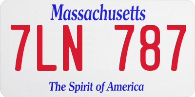 MA license plate 7LN787