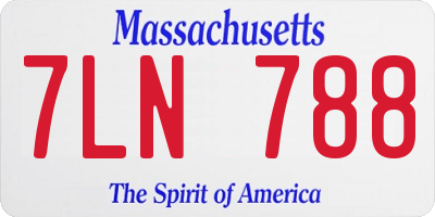 MA license plate 7LN788