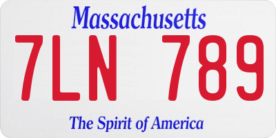 MA license plate 7LN789