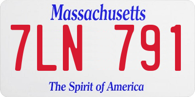 MA license plate 7LN791