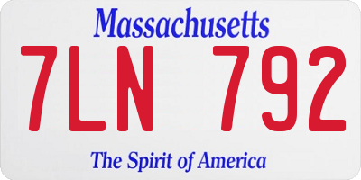 MA license plate 7LN792