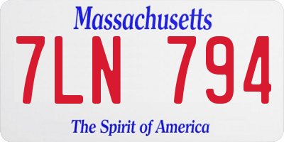 MA license plate 7LN794
