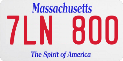 MA license plate 7LN800