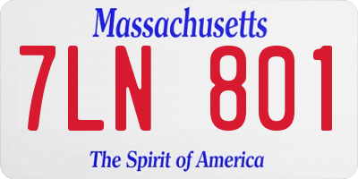 MA license plate 7LN801