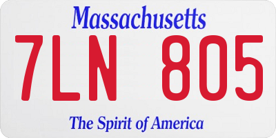MA license plate 7LN805