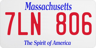 MA license plate 7LN806