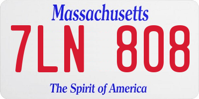 MA license plate 7LN808